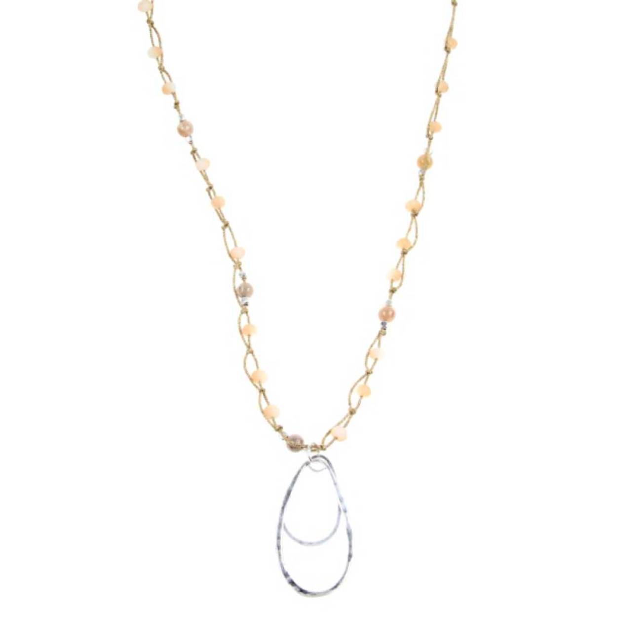 Lang collier rhodium natuur 90cm 8104080