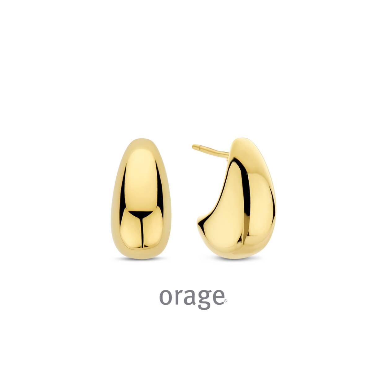 Goudkleurige oorstekers van het merk Orage
Materiaal: edelstaal, verguld
Ook verkrijgbaar in de zilverkleurige versie 