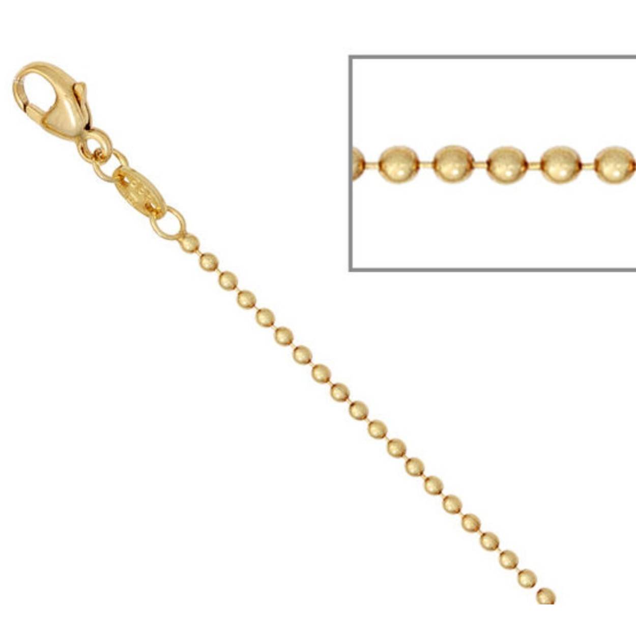 14k geelgoud bolletjescollier 2.0mm op 60 cm lengte