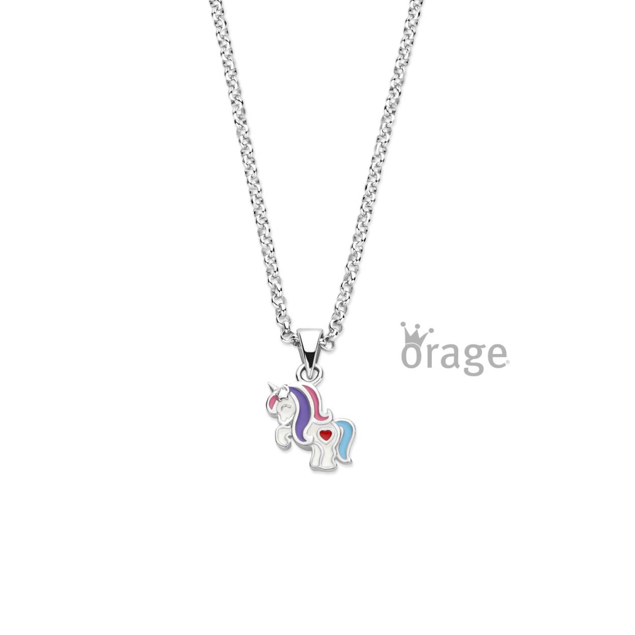 Orage ketting zilver eenhoorn