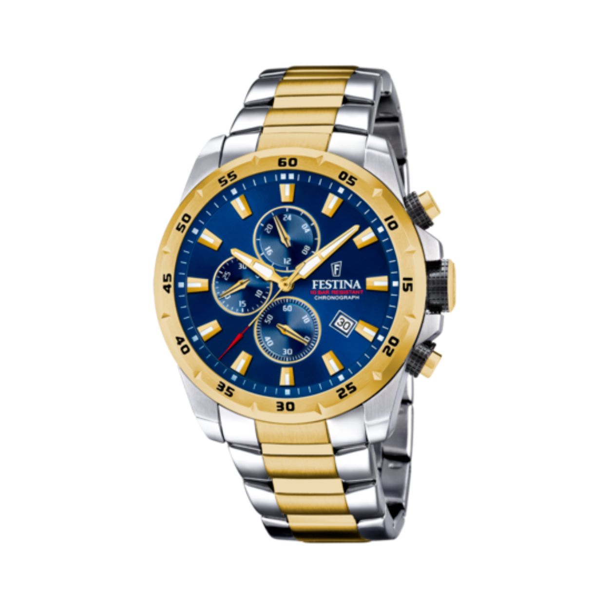 Festina - Heren Chronograaf. Blauwe wijzerplaat. 100m WR. Mineraalglas - F20562/2