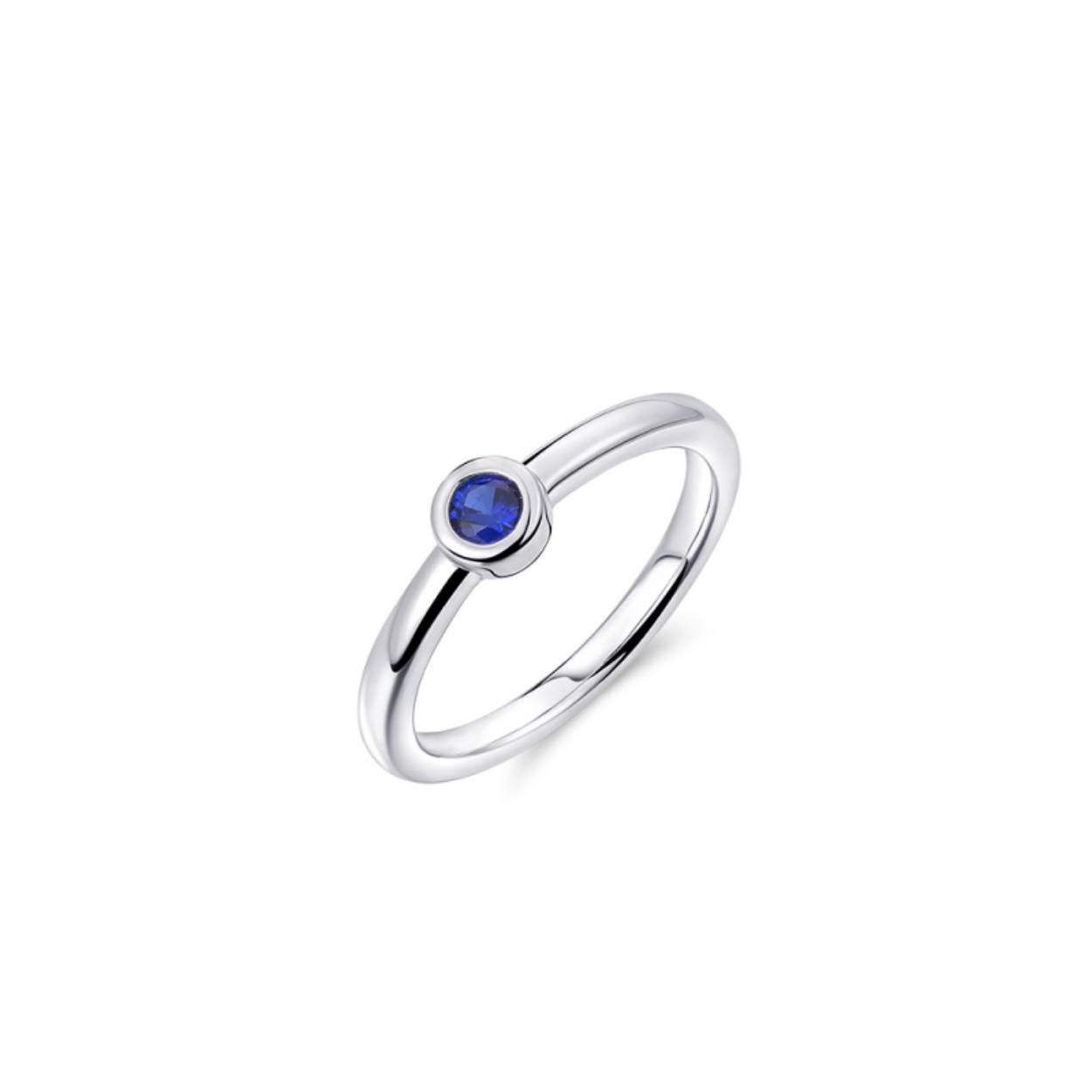 ring solitaire met blauw zirkonia