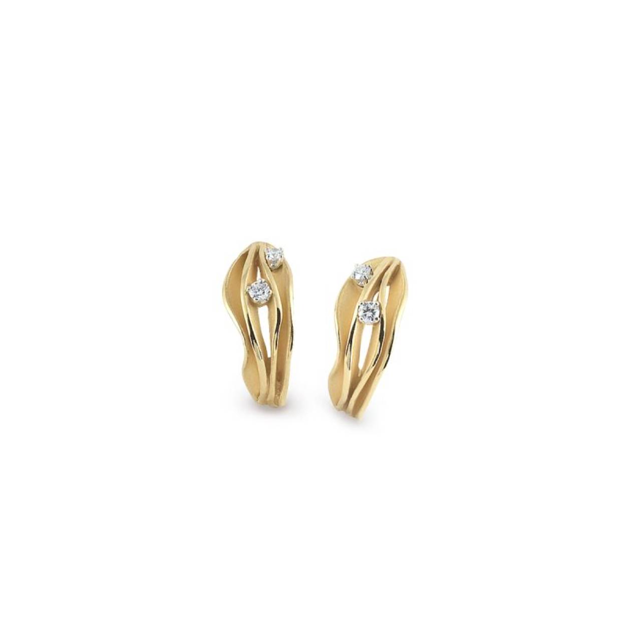 Dune Series Earrings, 18Kt Yellow Sunrise Gold with Diamonds

Dia ct. 0.24
