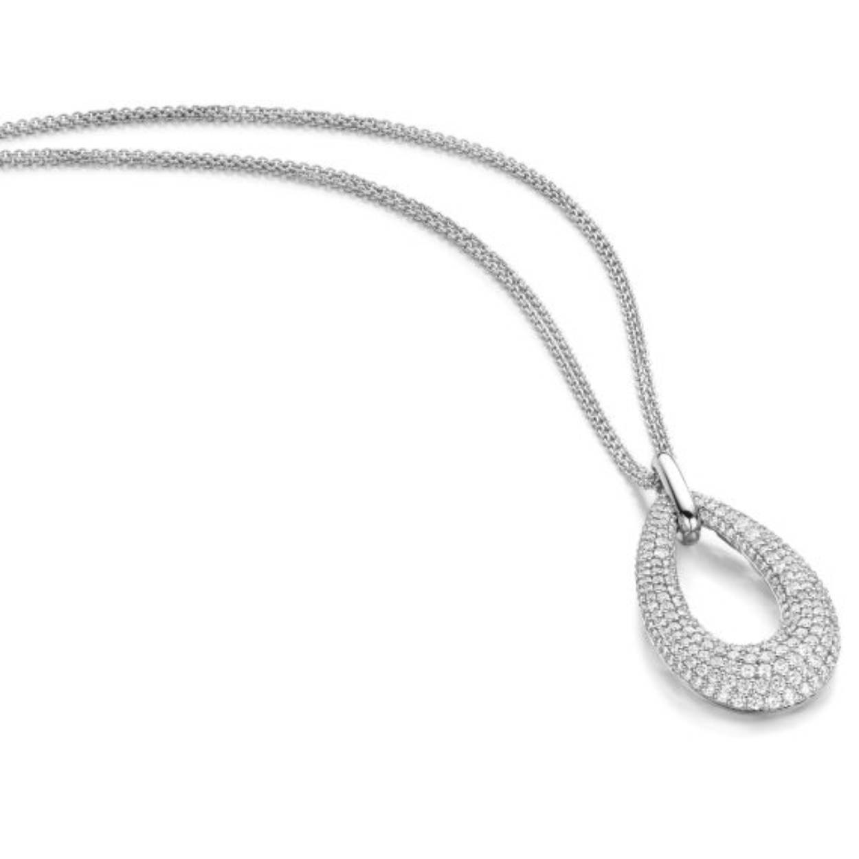 18krt witgouden collier met diamanten