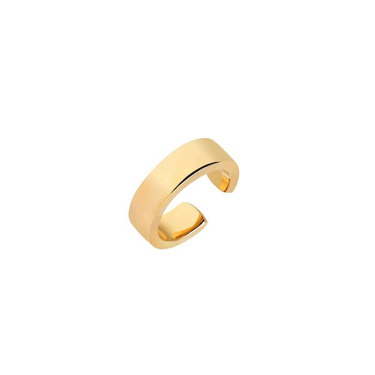 Goudkleurige ear cuff van Sif Jakobs - Deze ear cuff is een opkomende trend en wordt rond de oorschelp gedragen - Materiaal: zilver, verguld met 18 kt goud - Diameter: 10 mm