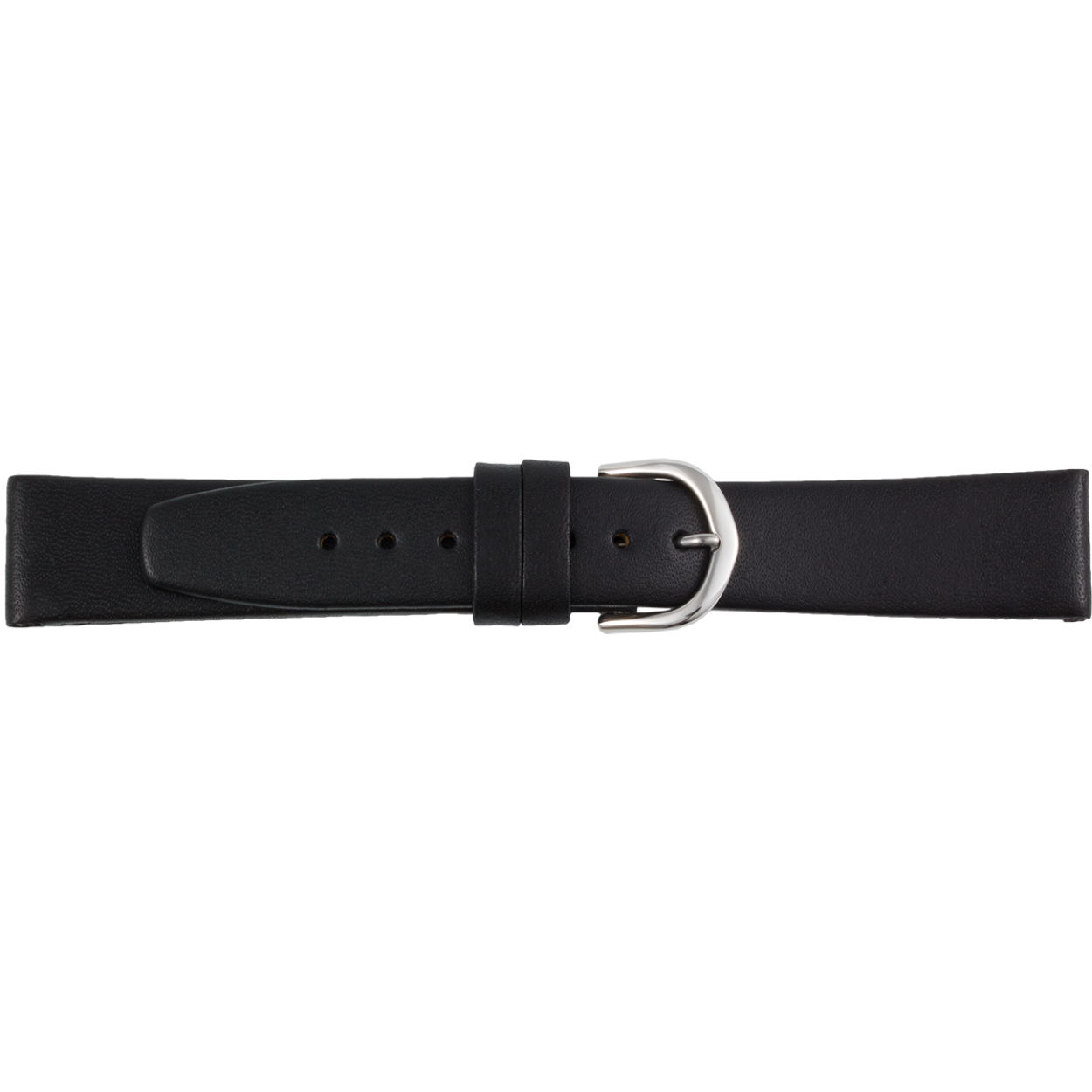 horlogeband zwart leer