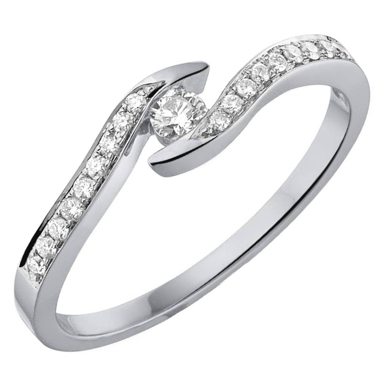 Witgouden ring met diamanten