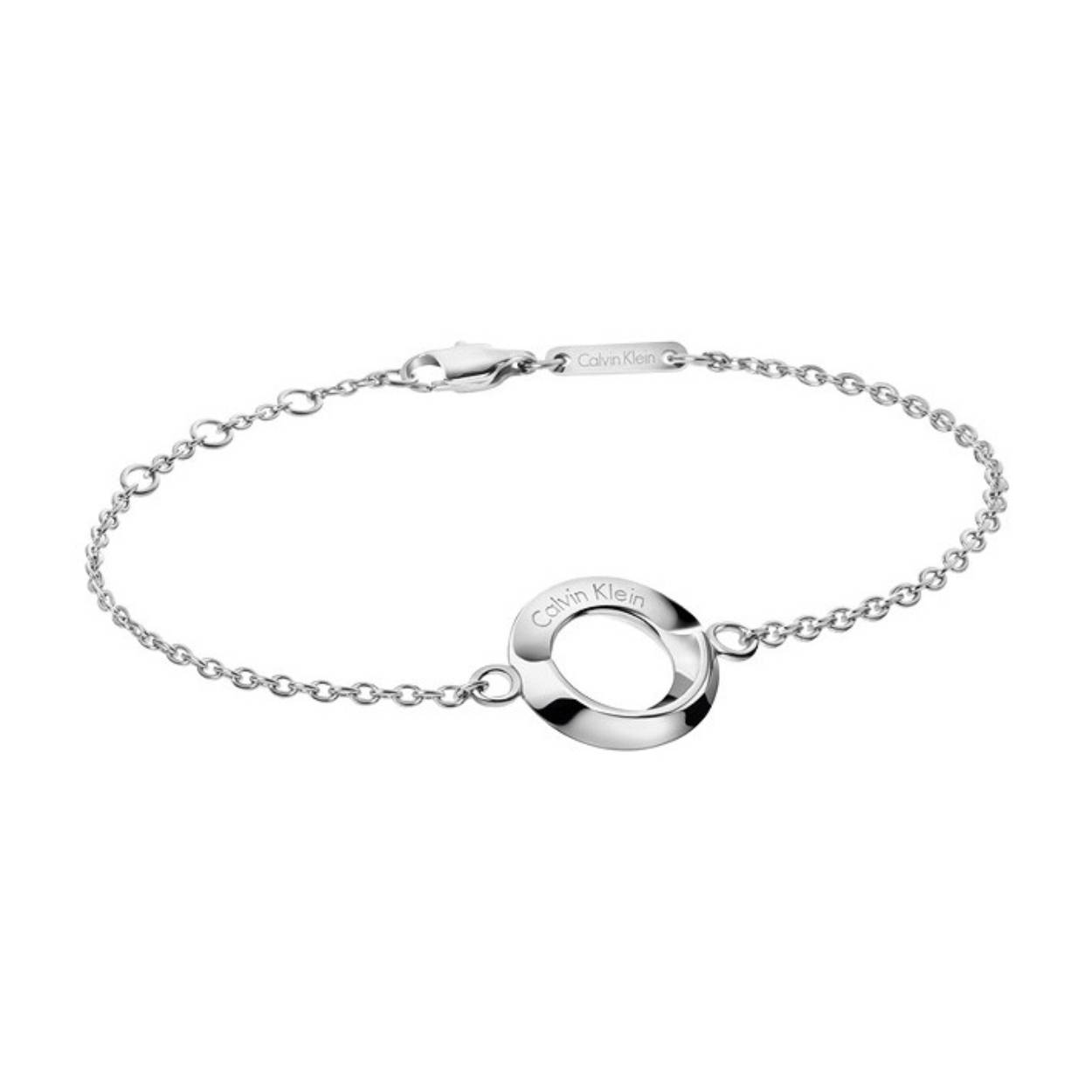 Calvin Klein, stalen sieraad, armband, staal, met in het midden een open rondje ertussen gemonteerd