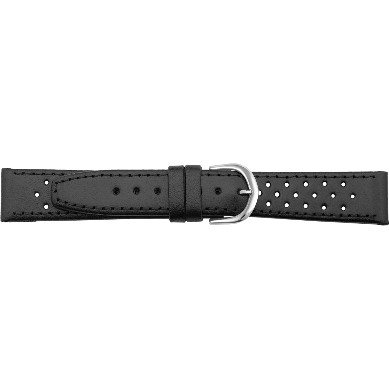 Horlogeband zwart leer