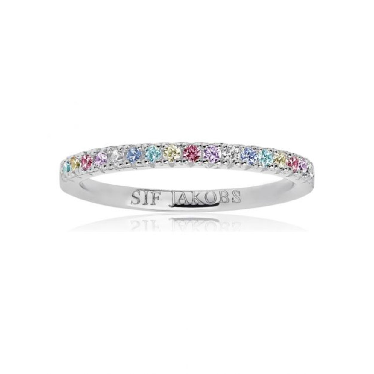 SJ-R2869-XCZ Ellera zilveren ring met zirkonia 2 mm