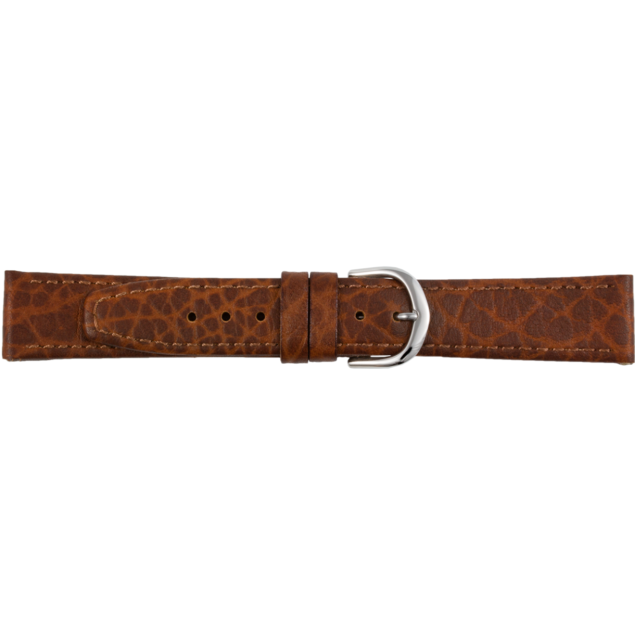 Horlogeband bruin leer 22mm