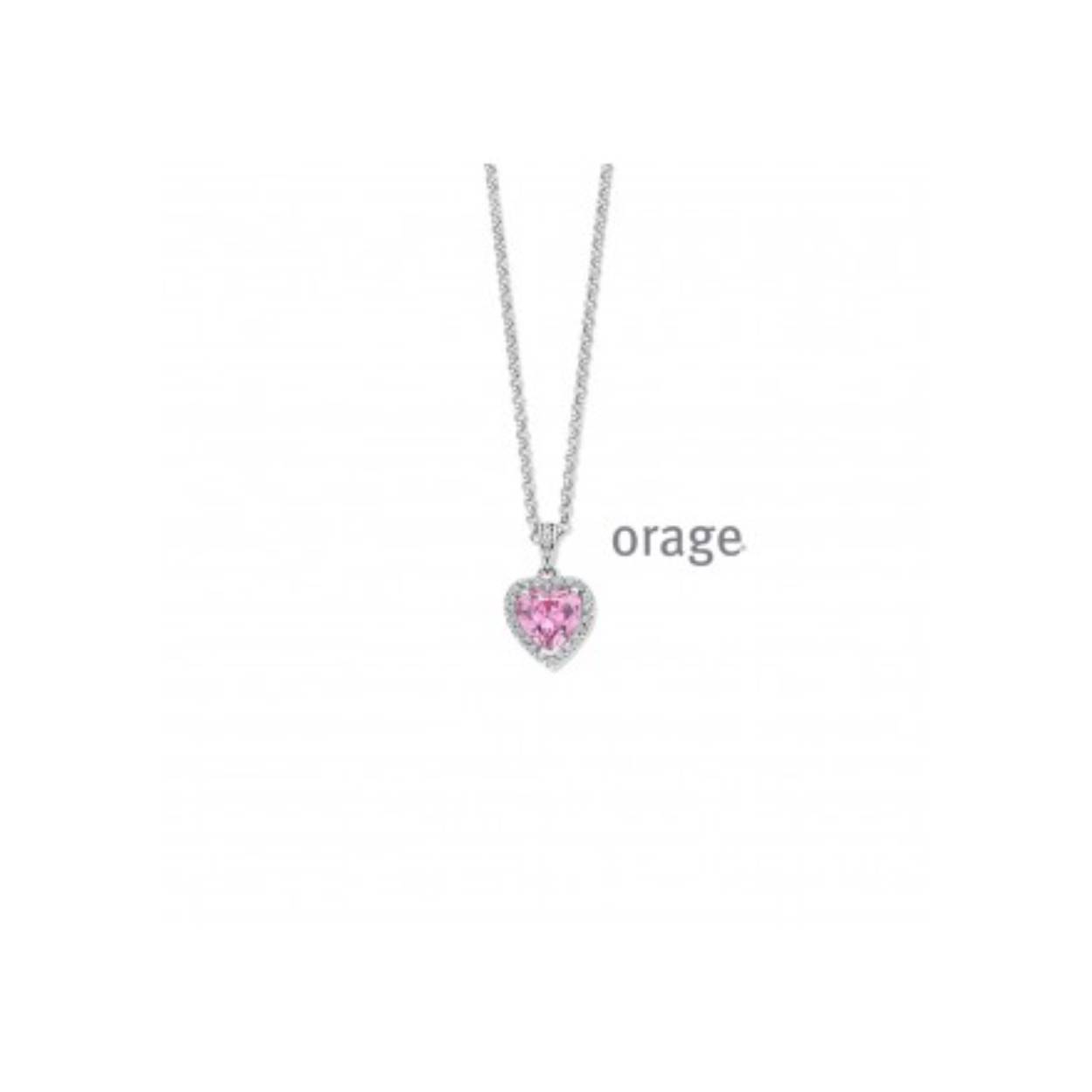 Ketting hart in zilver met gekleurde zirconia