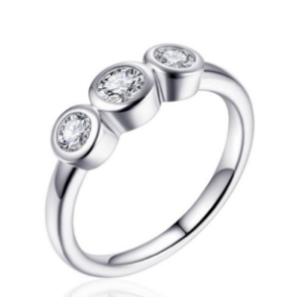 Zilveren ring met 3 zirkonia's 