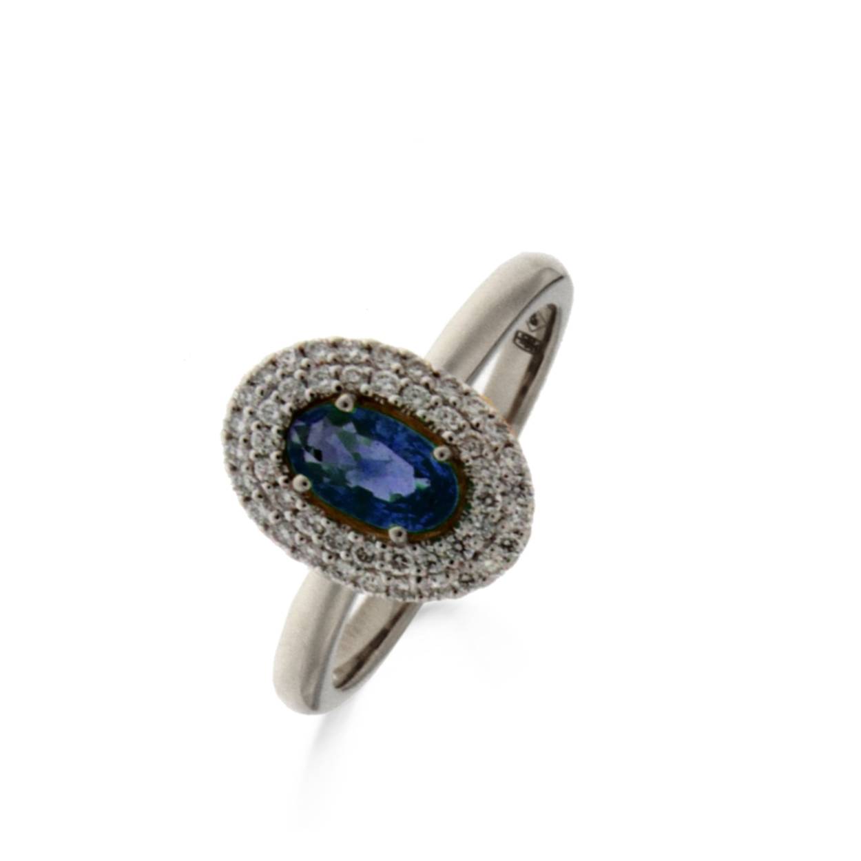 Naiomy Gold Ring wit goud 18k briljant saffier