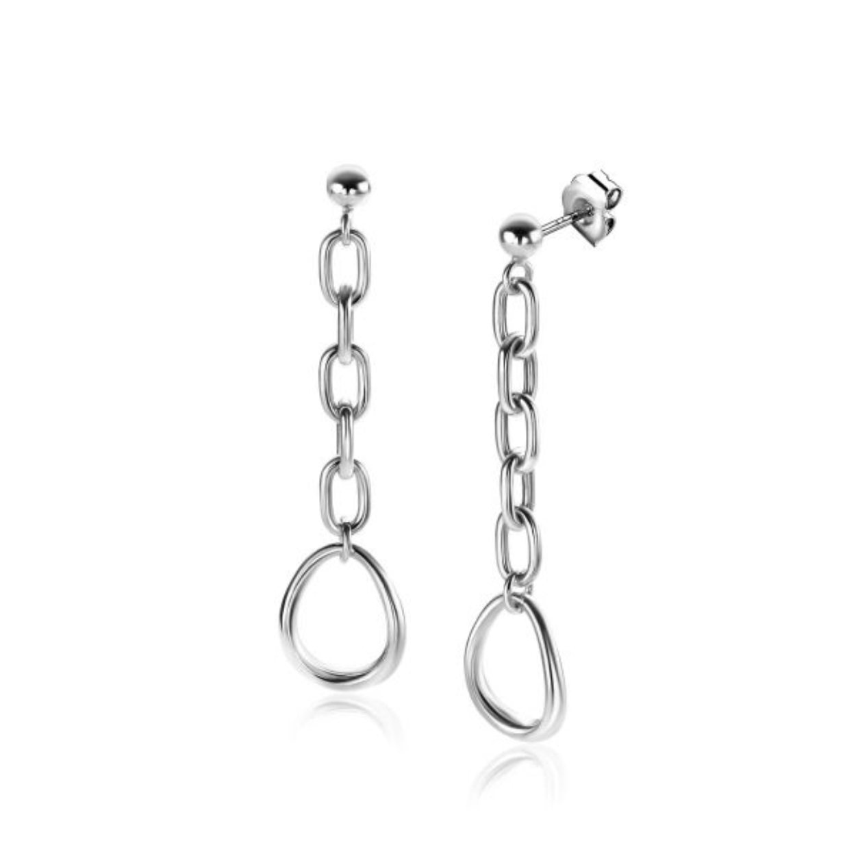 zinzi oorsteker met organische ovaal hanger