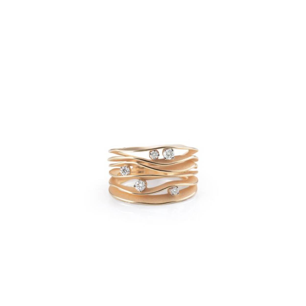 18kt. Gouden Annemaria Cammilli ring, Dune Orange Apricot 5x = 0.28ct