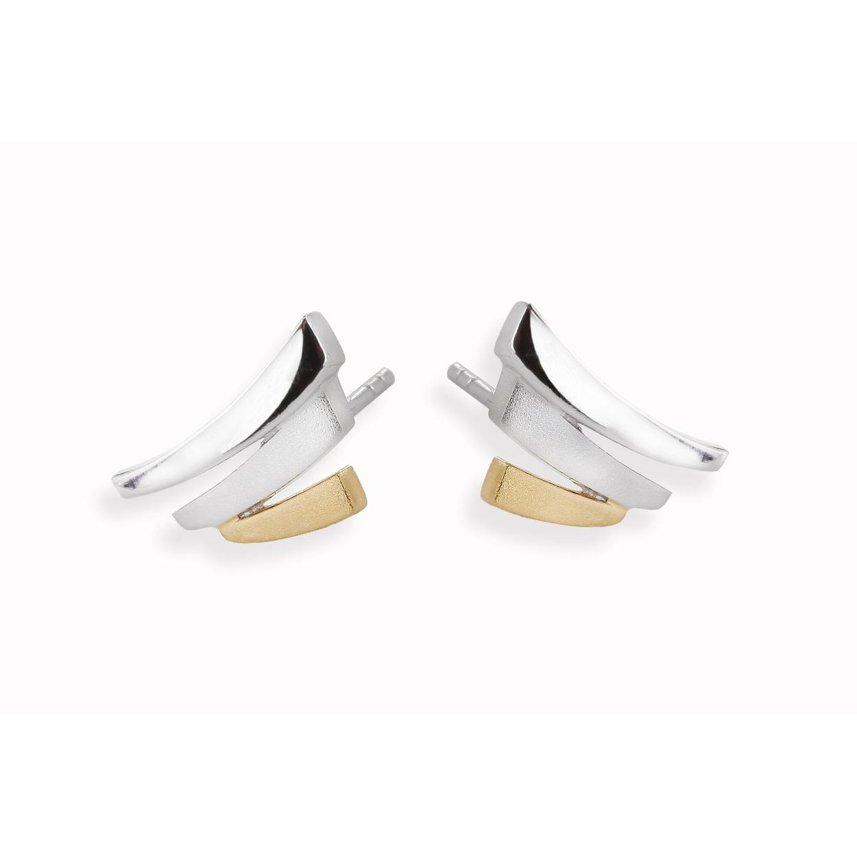 Yo-design zilveren oorsteker Prince verguld T0799