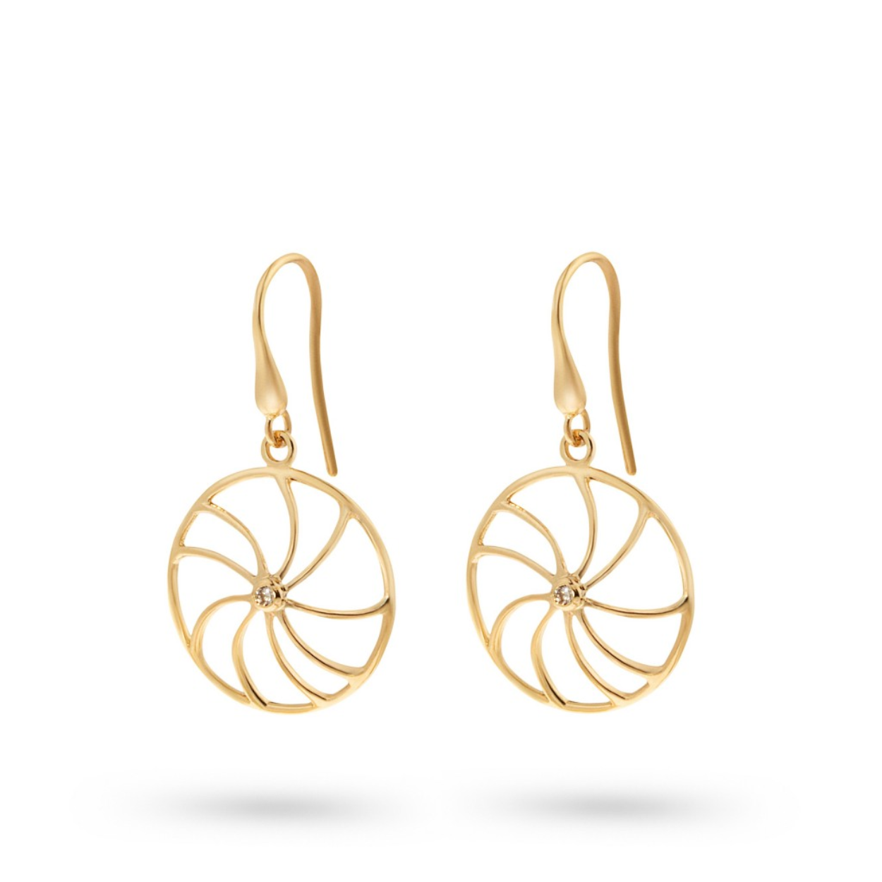 lotus dangle earrings 0.034ct