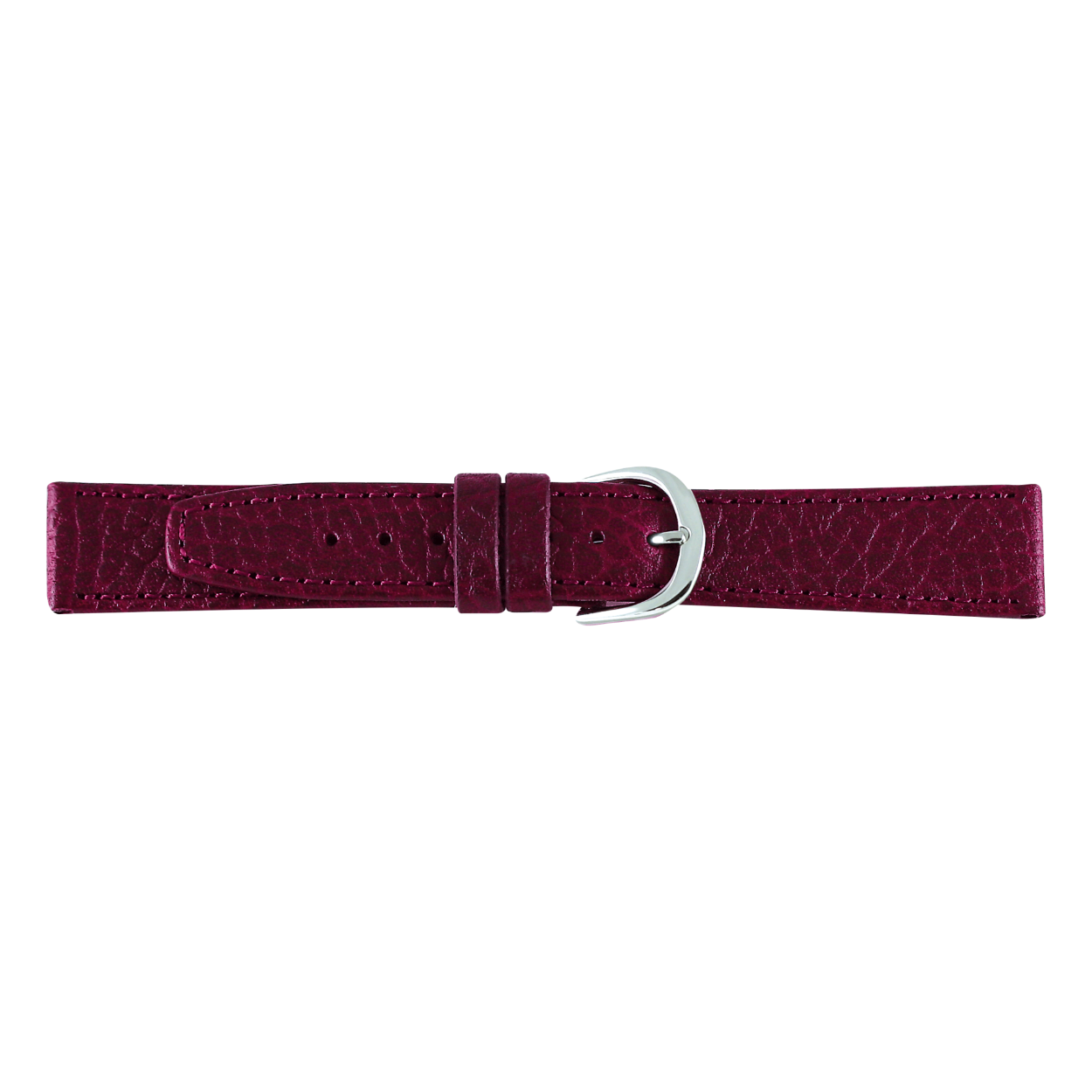 Horlogeband leder 16mm donker rood