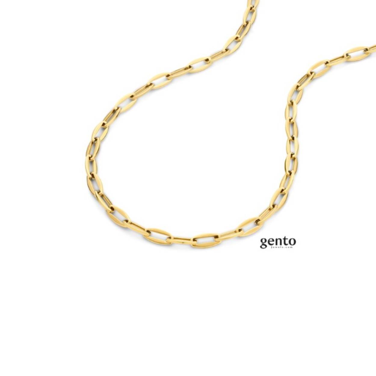 Ketting staal gold gento jewels