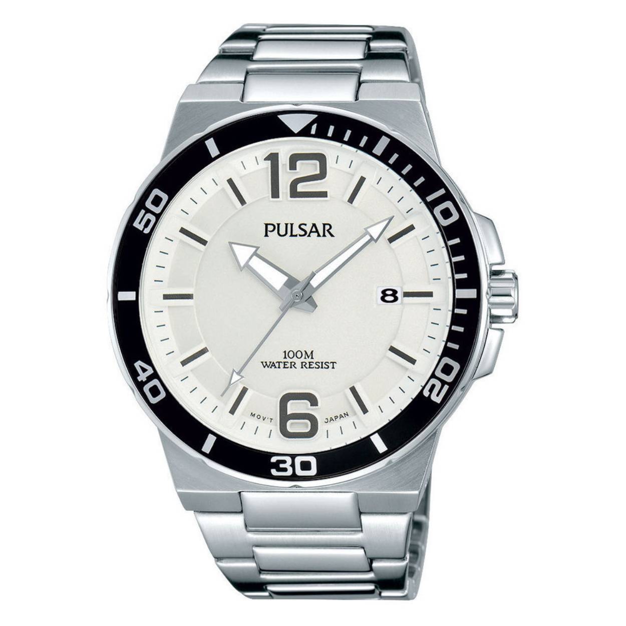Pulsar heren horloge edelstaal band sport 10 Atm. PS9403X1