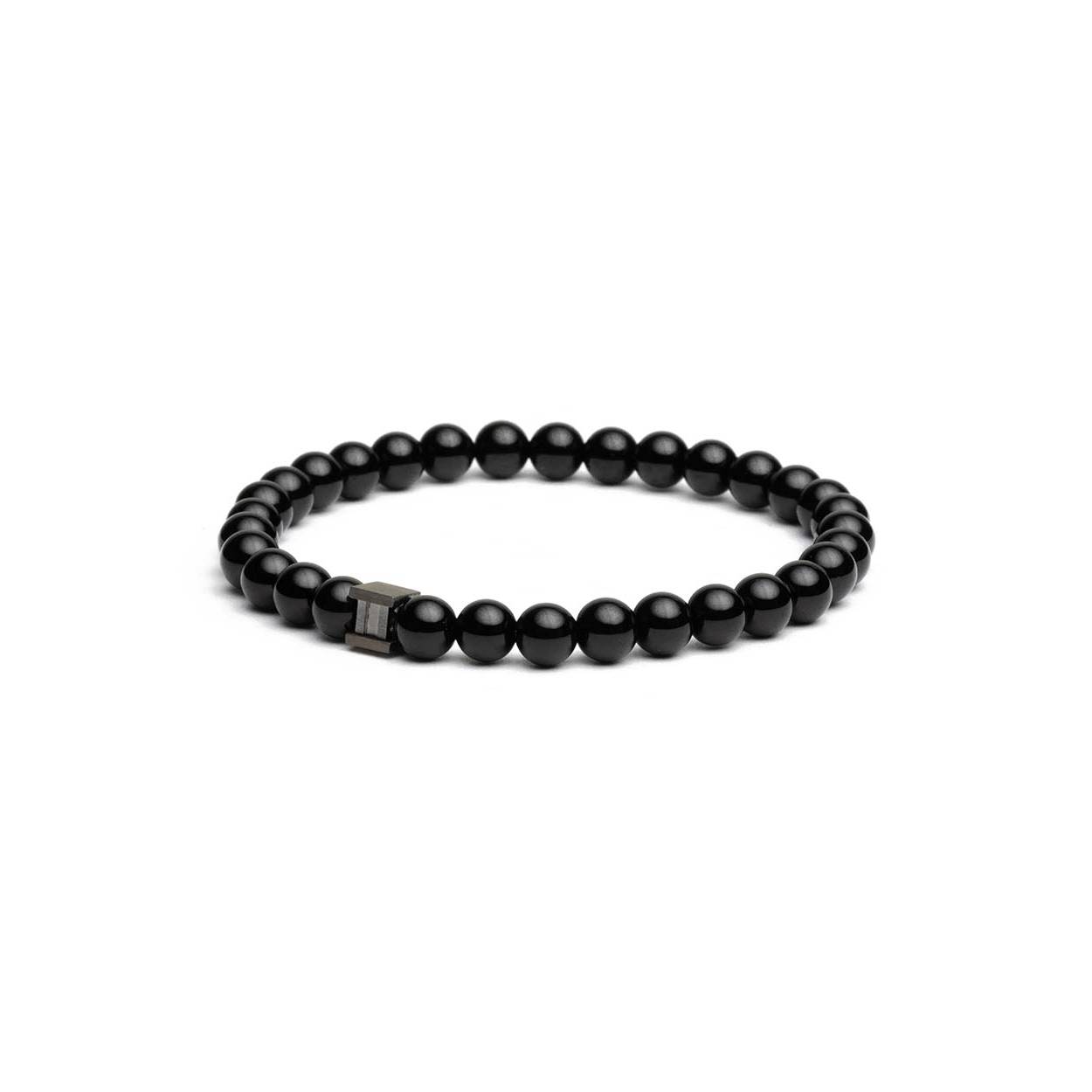 Prachtige Gemini armband met Black Onyx stenen van 6mm.