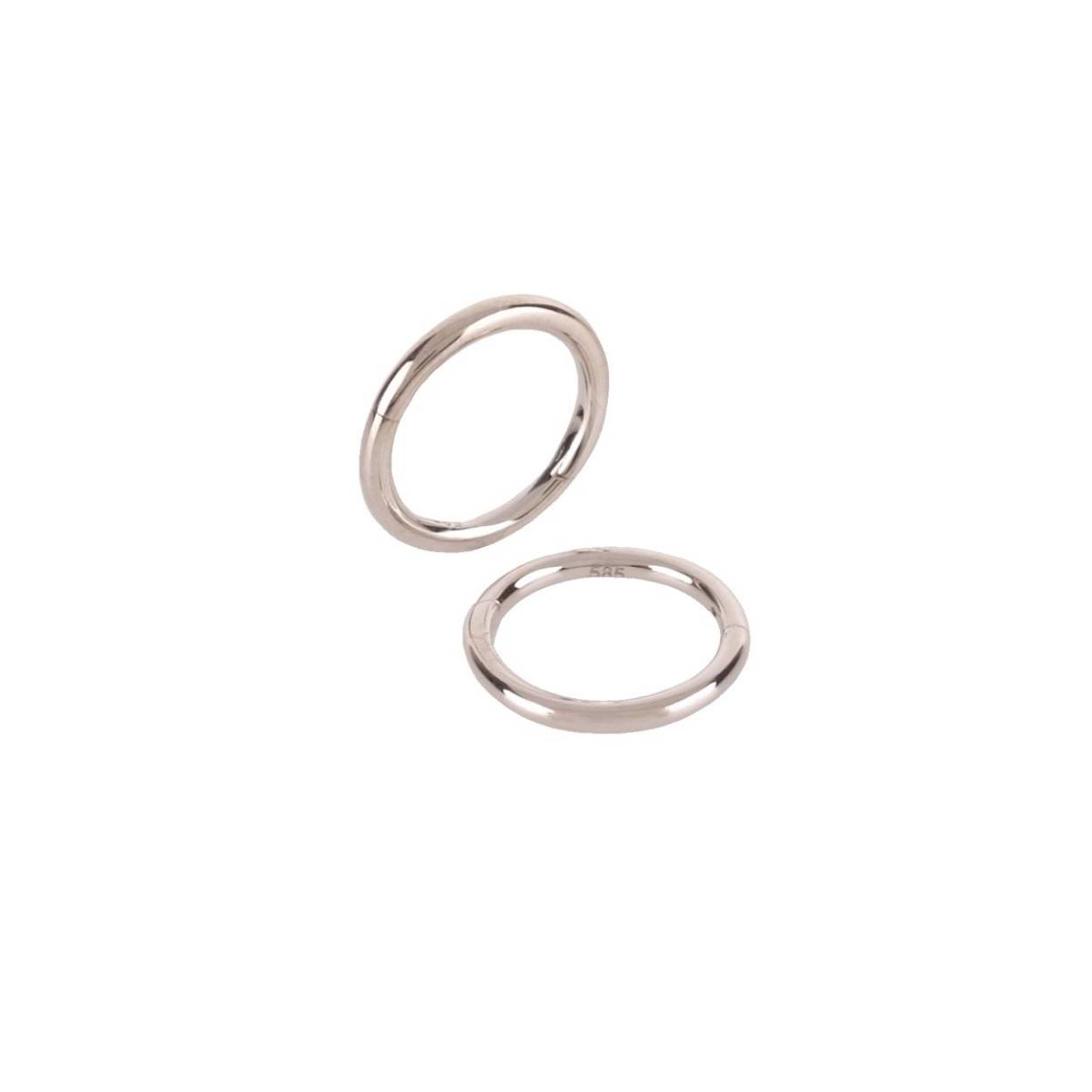 14K witgouden klapoorring. Per stuk! 9 X 1.1 MM
