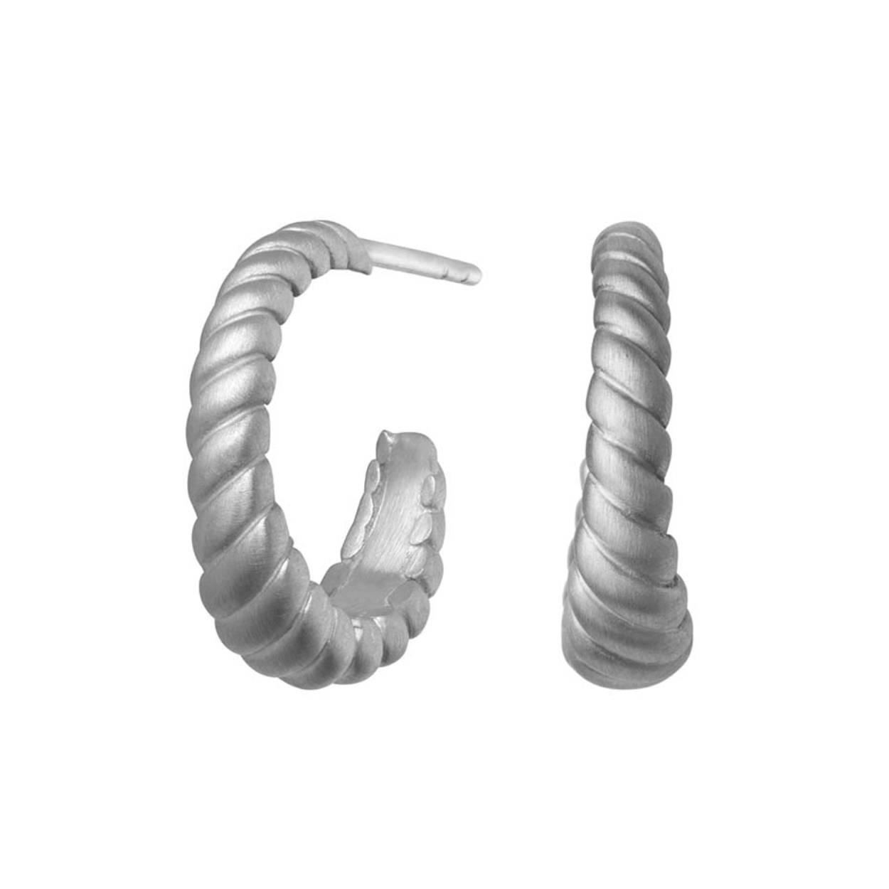 Seashell hoop zilver oorsteker