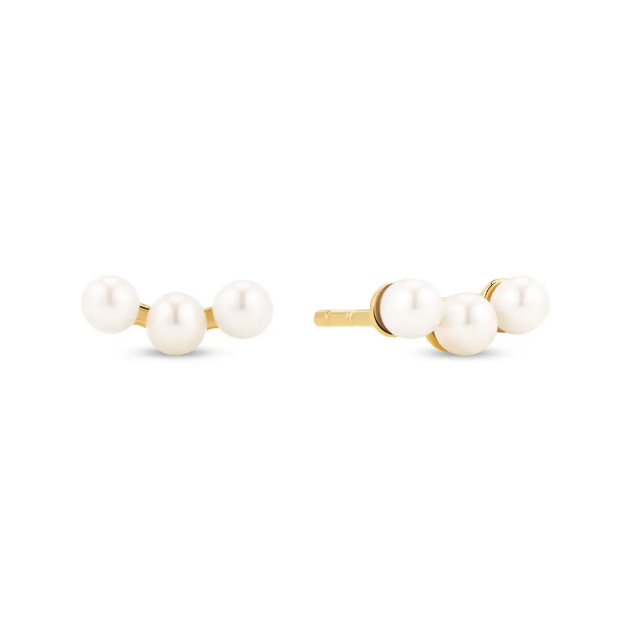EARRINGS PERLA TRE 18K GOLD PLATED, WITH FRESHWATER PEARLS.