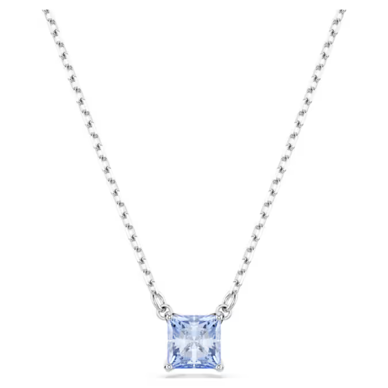 Met zijn fascinerende blauwe kleurverloop valt deze hanger altijd op. In het ontwerp met rhodium toplaag prijkt een Swarovski Zirkonia in Square-slijpvorm in een verfijnde dubbele klauwzetting. De lange ketting is voorzien van een karabijnsluiting. Draag deze hanger met een stel bijpassende blauwe oorknopjes voor een elegante uitstraling.