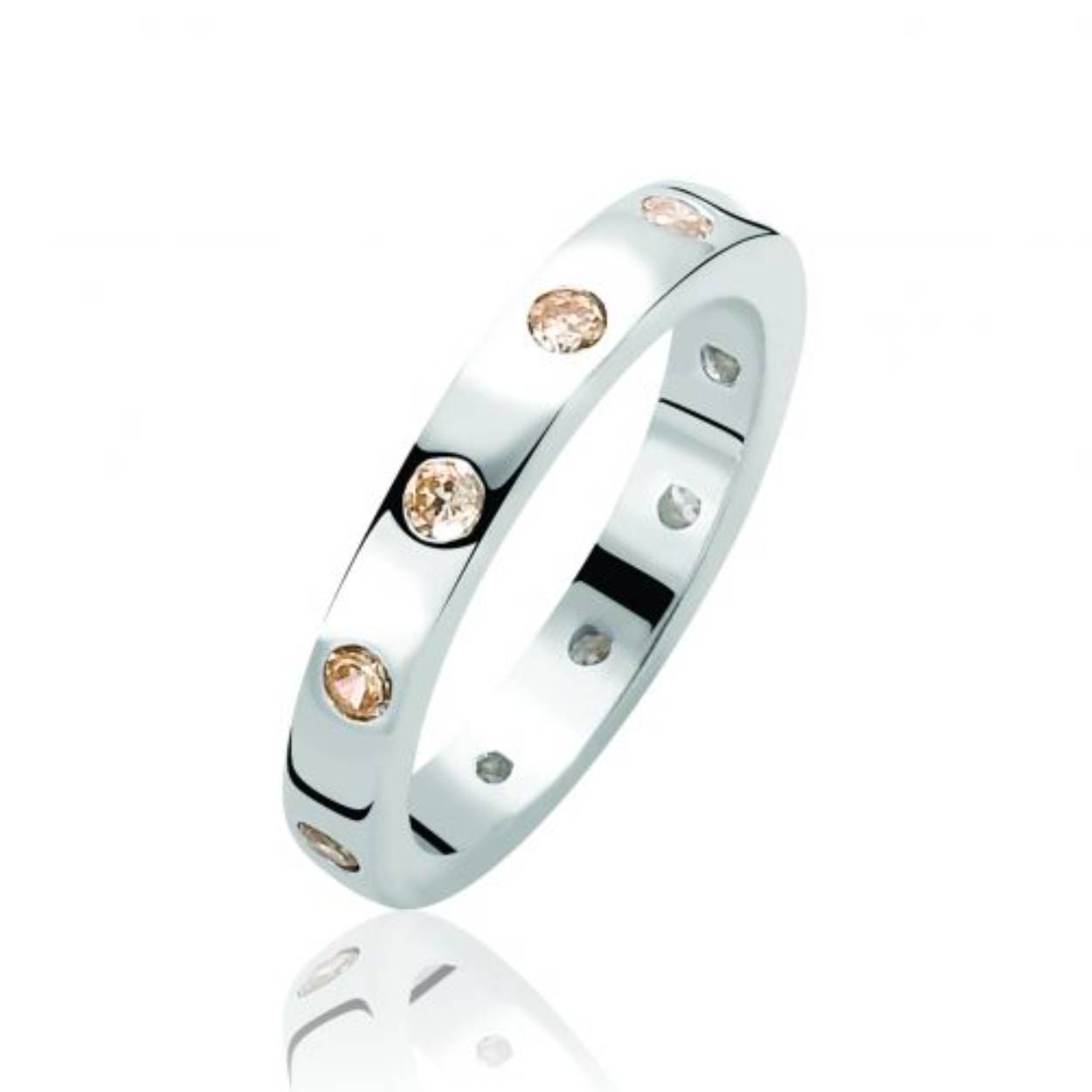 ZINZI zilveren ring champagne