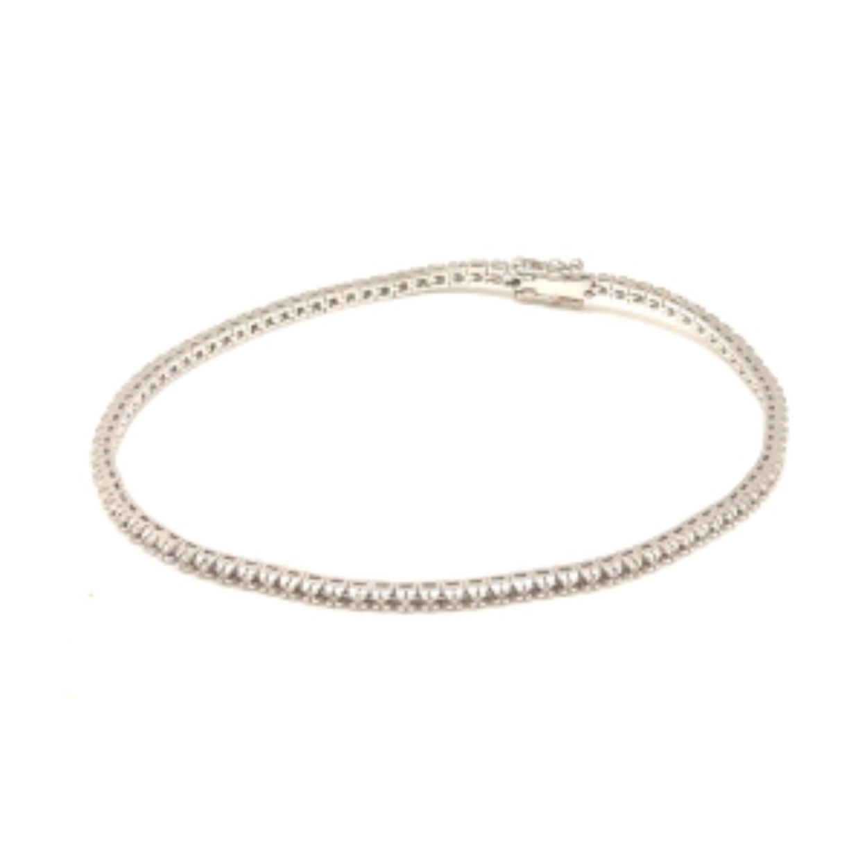 14k witgouden diamanten tennisarmband. totaal 0.30 karaat aan diamanten. H kleur/ SI. handgemaakt. 
