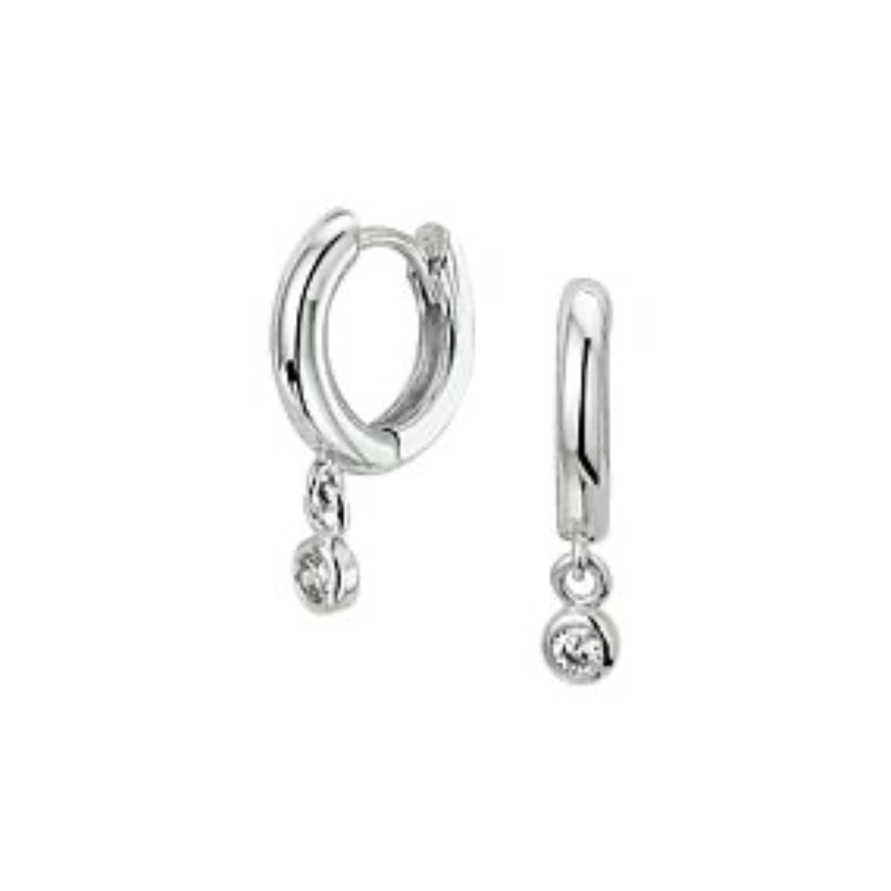 zilveren oorringen met hanger zirkonia