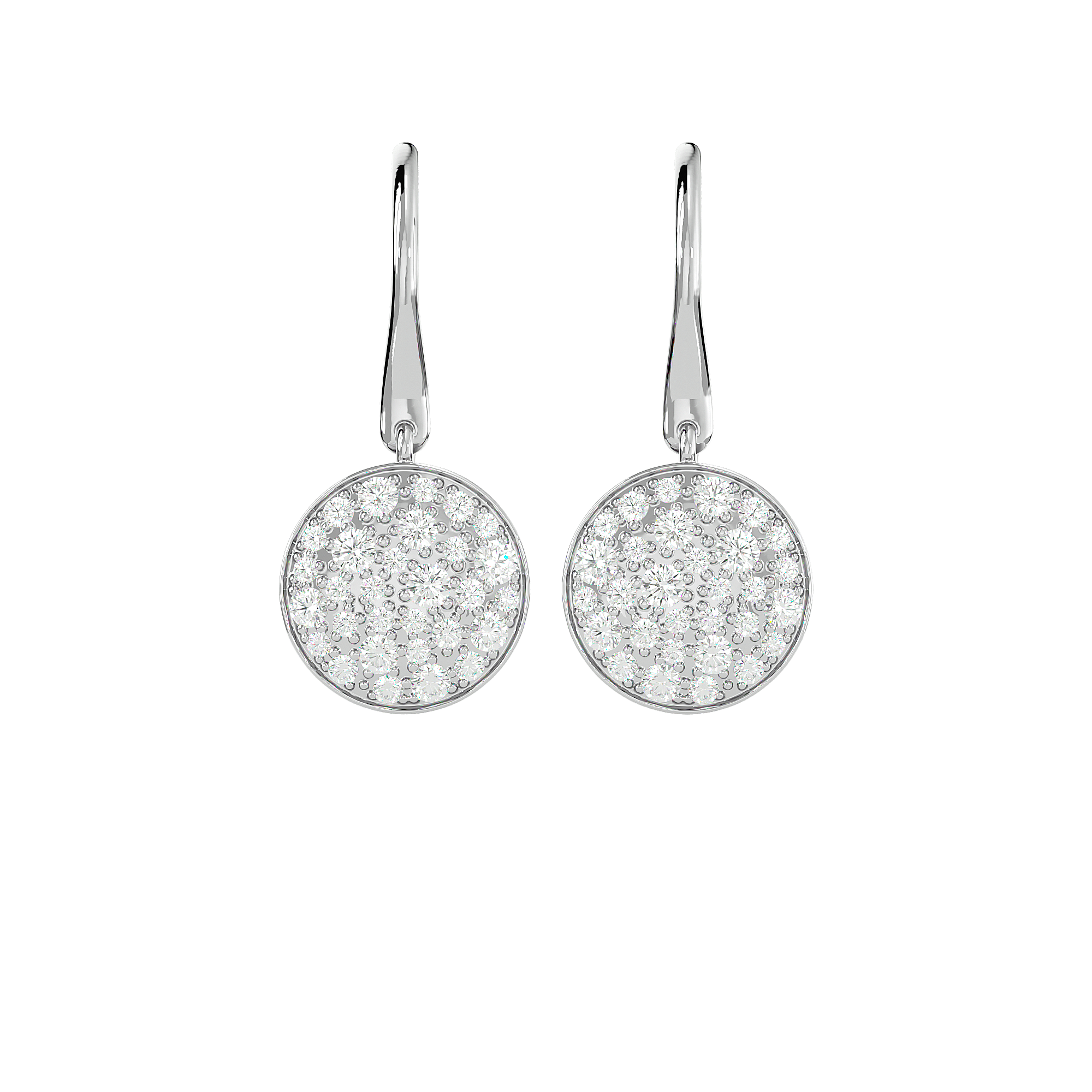 BOUCLES D' OREILLES OR BLANC ET DIAMANTS  0.90GHSI