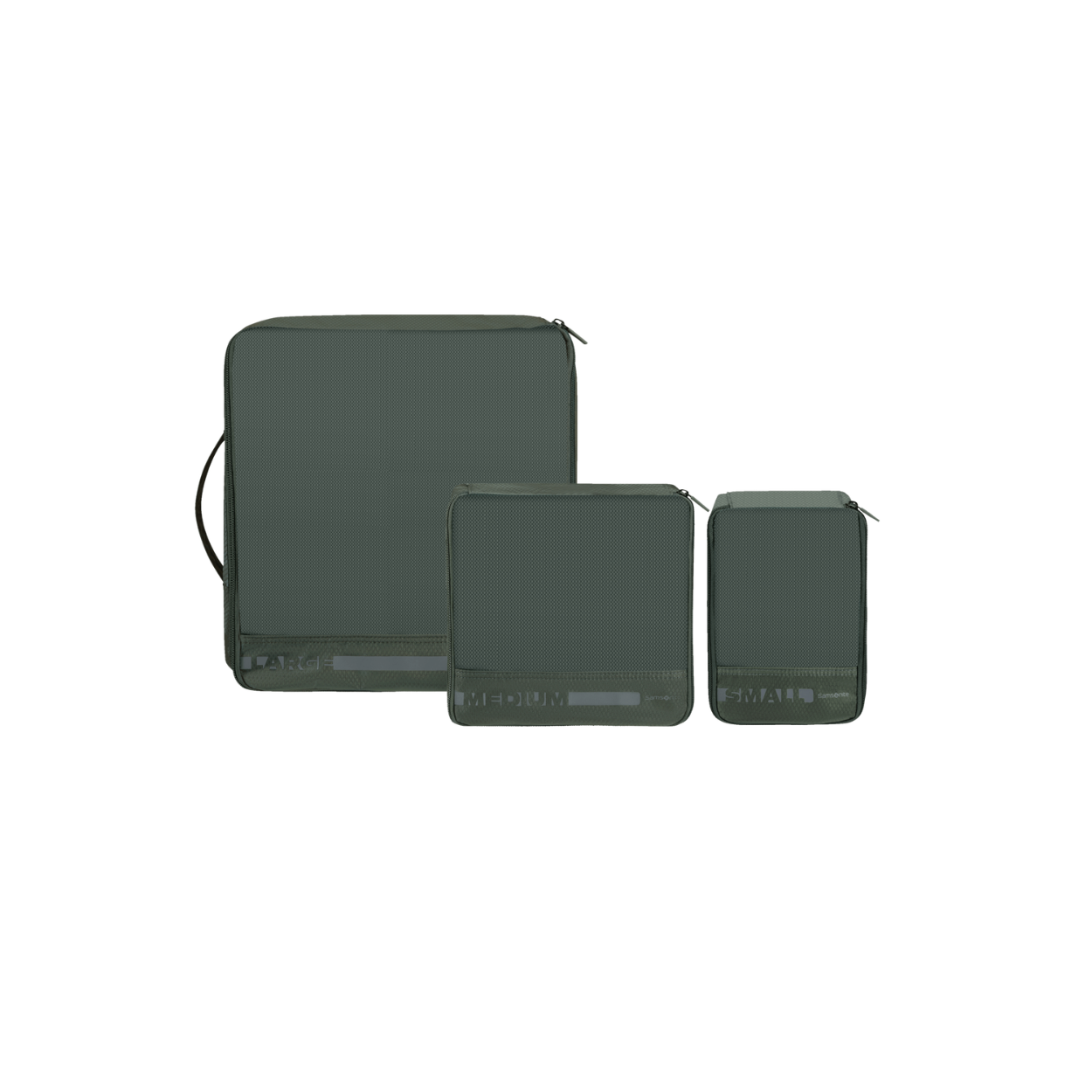 Onze set van 3 packing cubes is een echte game changer om georganiseerd te blijven en ruimte te besparen in je koffer! Ze maken het inpakken gemakkelijker en netter en houden je spullen op orde tijdens je reis. De Pack-Sized collectie heeft een modern kleurenpalet. Als je ze eenmaal hebt geprobeerd, zal je niet meer zonder kunnen reizen.

Afmetingen S
23 x 14 x 8 cm
Afmetingen M
23 x 22 x 8 cm
Afmetingen L
35 x 30 x 10 cm
Wasbaar
Ja