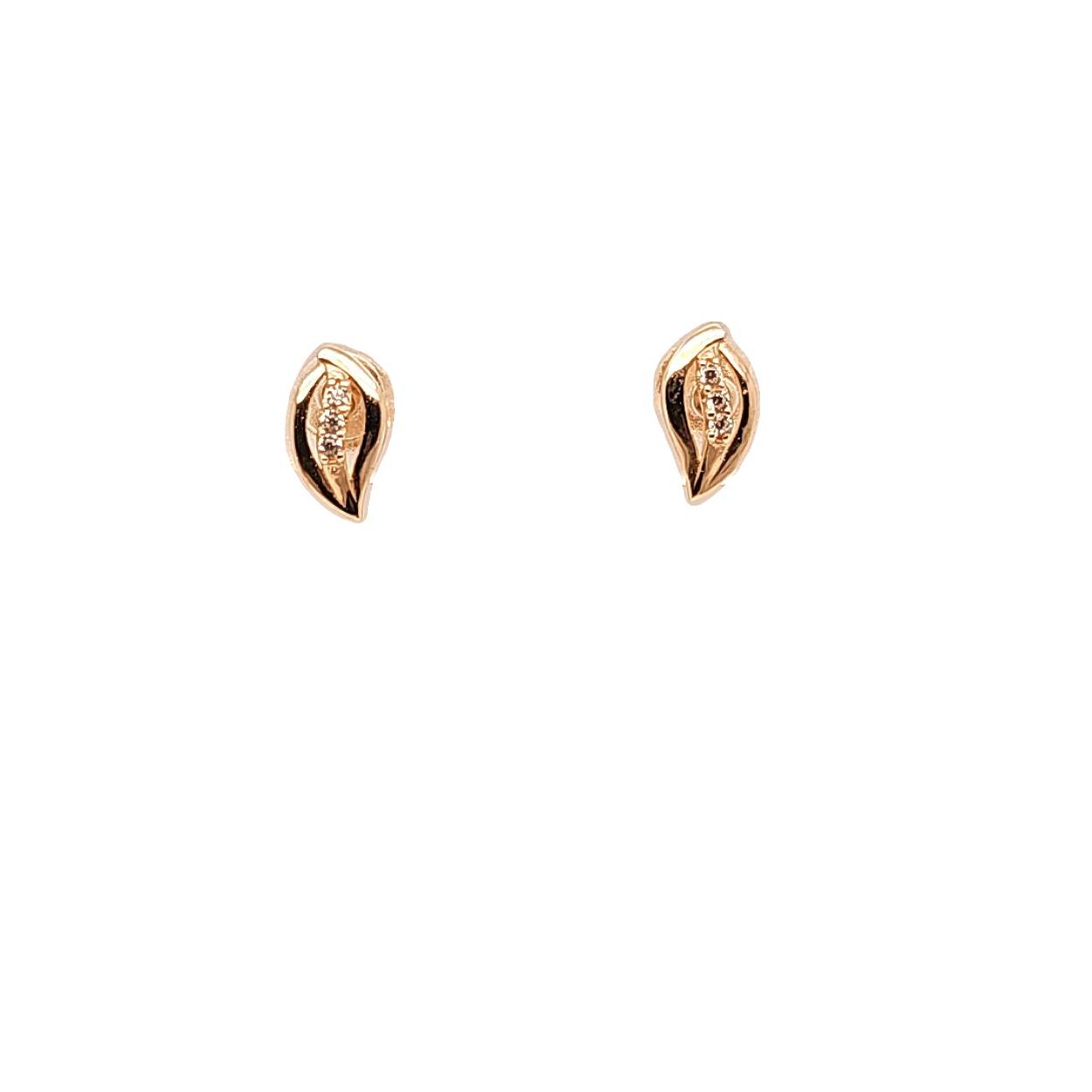 gouden oorknop met zirconia
