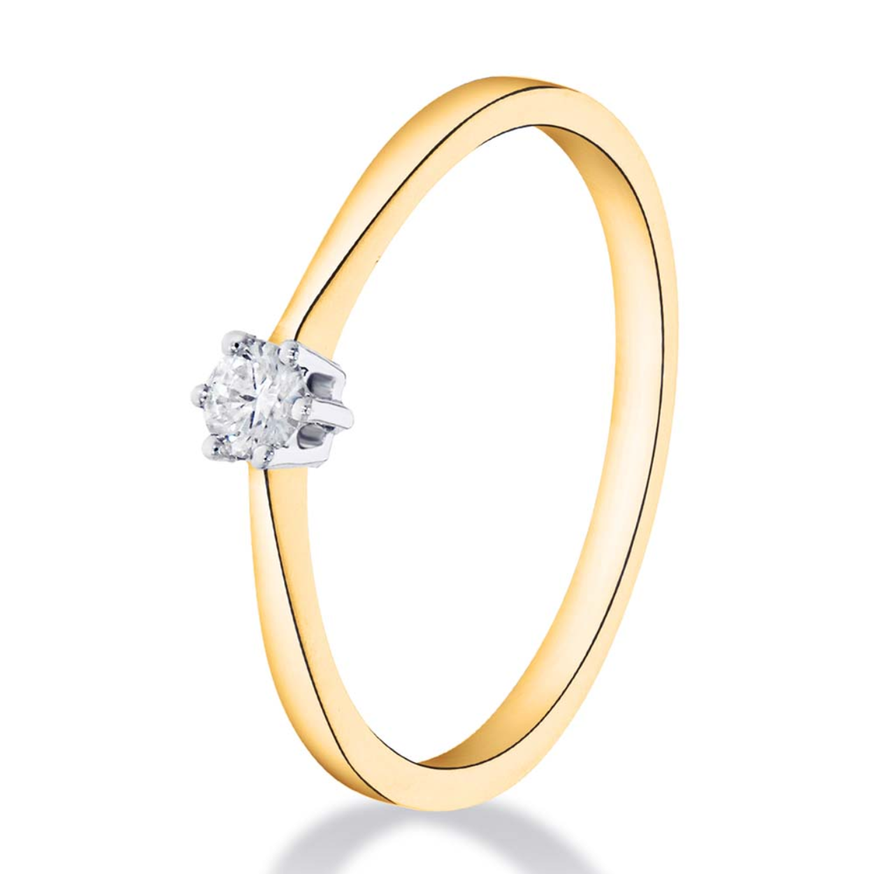 BICOLOR RING MET DIAMANT 