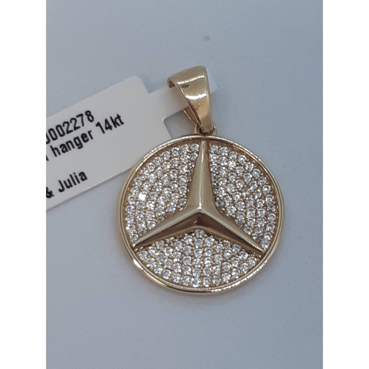 gouden hanger 14kt
met stenen