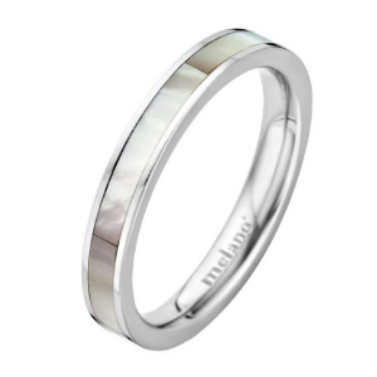 Melano friends sofia ring - zilverkleurig + seashell - dames - maat 56