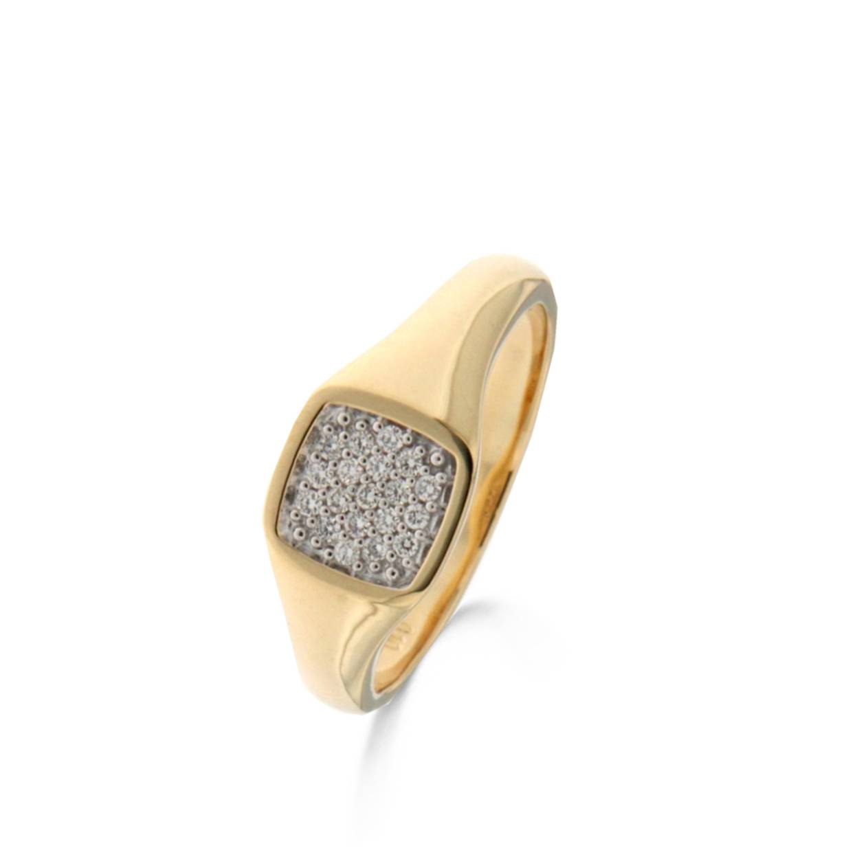 Naiomy Gold ring goud 18k gezet met 19 briljanten 0.100 ct