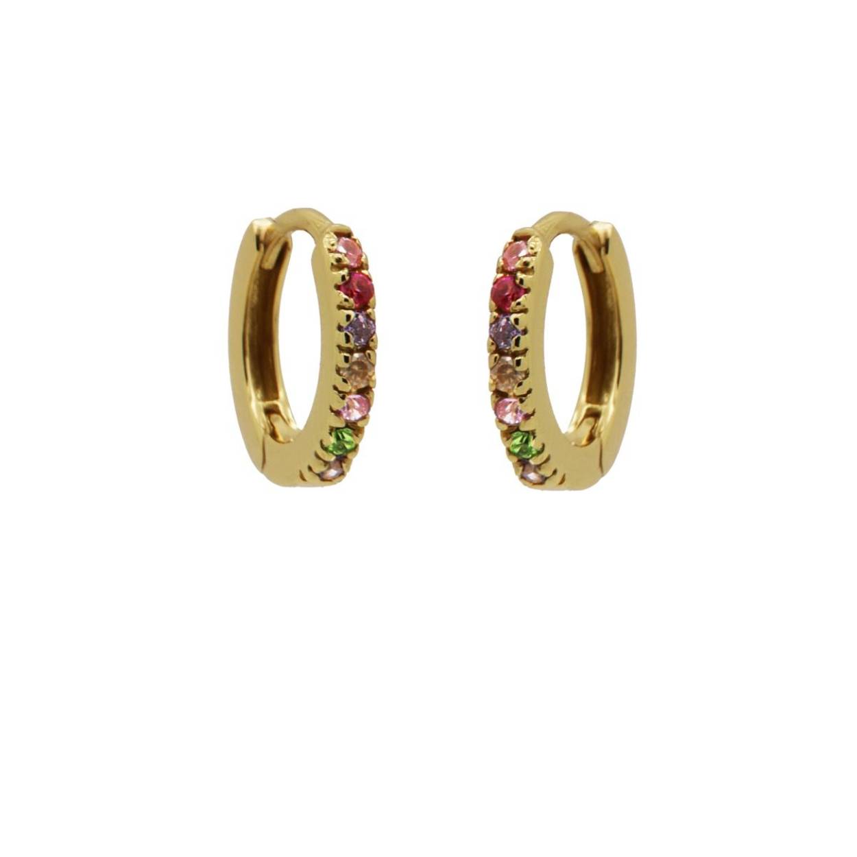zilveren oorringen, GP+ regenboog cz 13mm