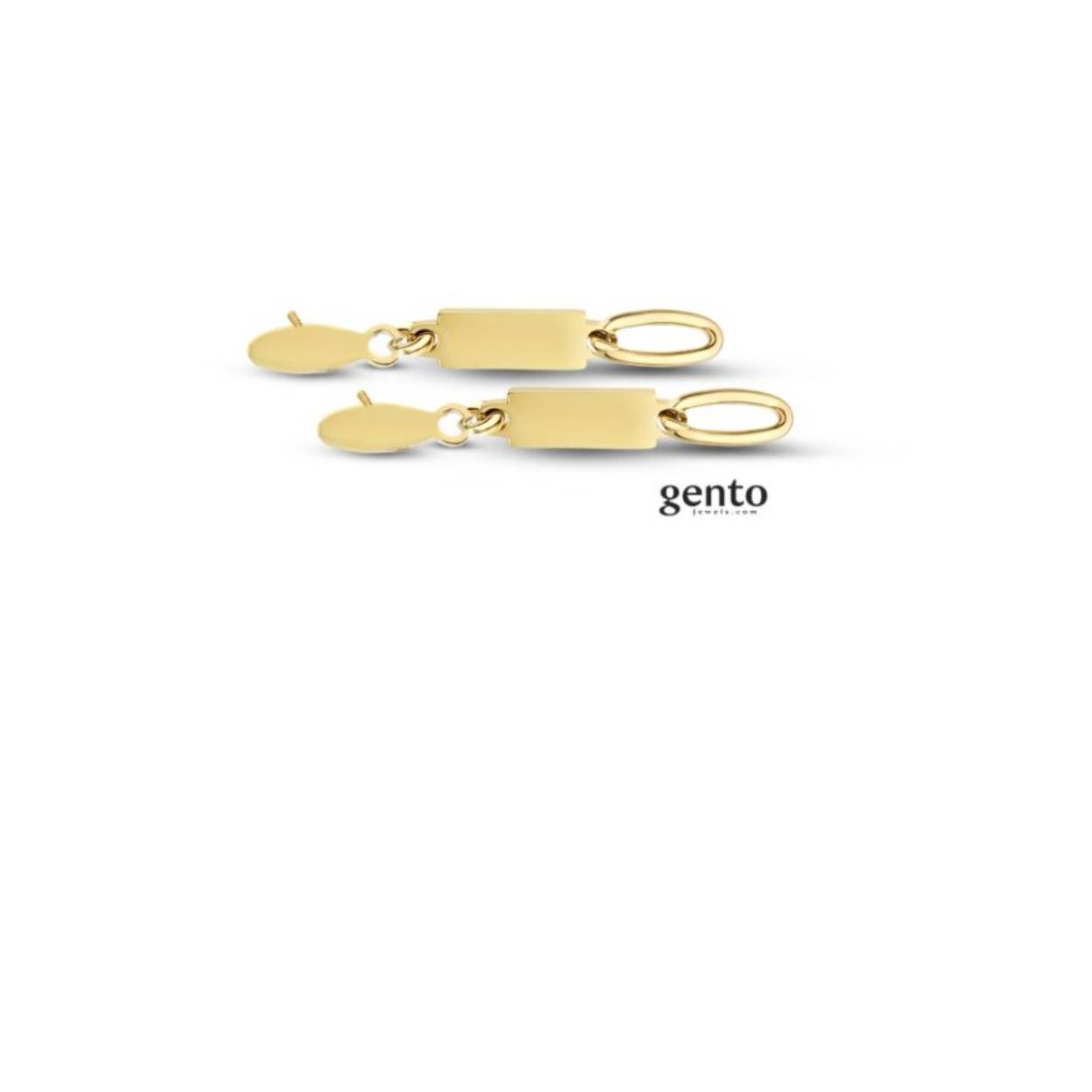 Oorbellen staal gold gento