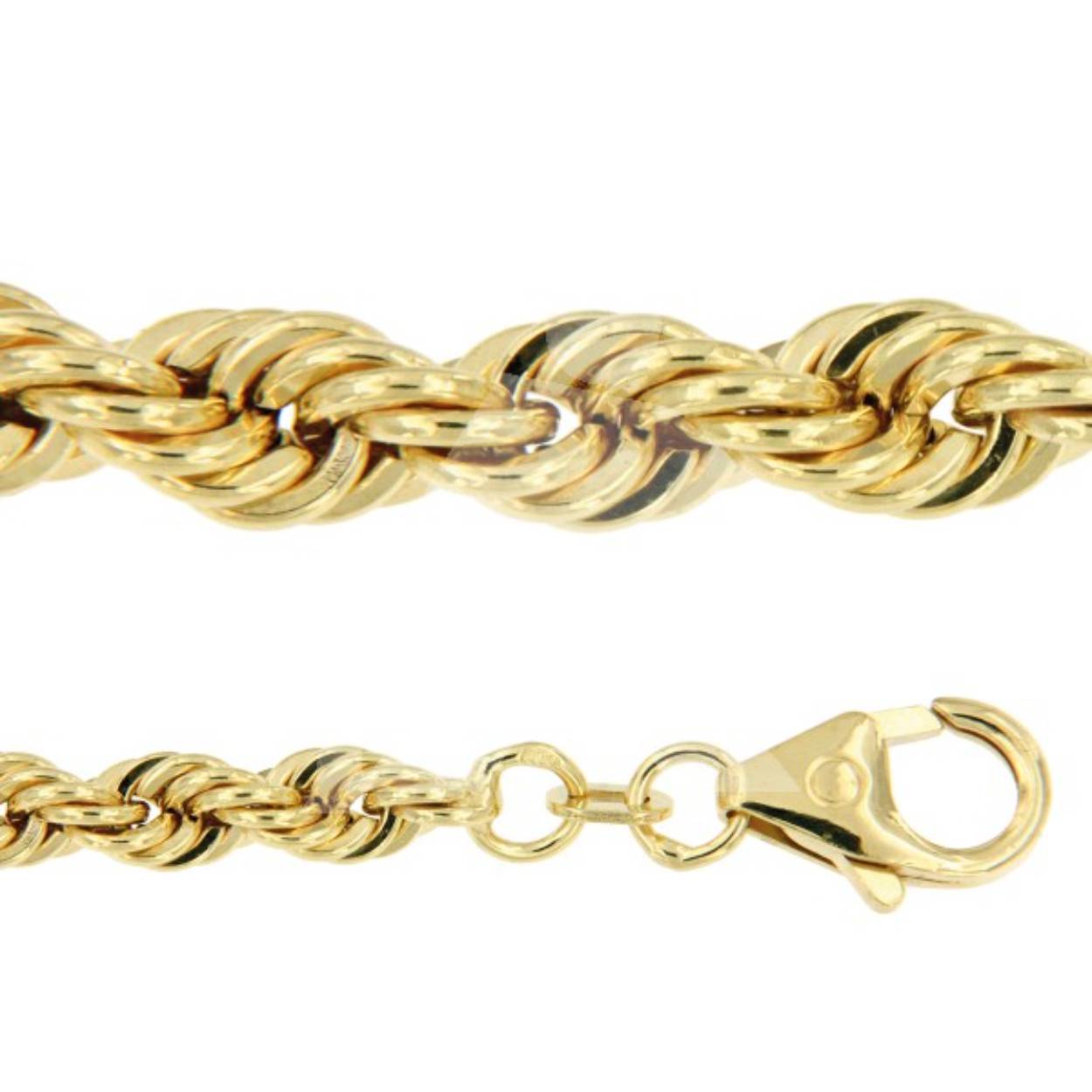 Gouden collier fantasie geslepen koord 50cm massief