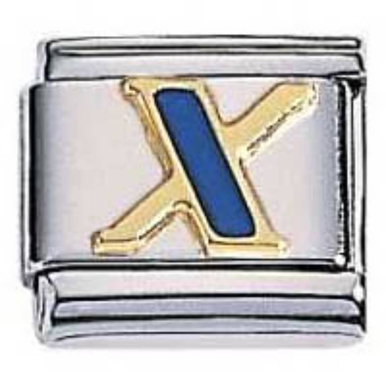 Zoppini edelstaal - 9mm - letter X emaille 302.X