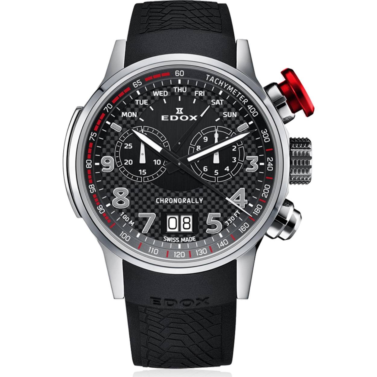 Edox 38001 TIN NRO3 CHRONORALLY 

Heren Chronograaf Horloge - Swiss Made 

Behuizing gemaakt van titanium, in de kleur zilver

Horlogeband gemaakt van rubber, in de kleur zwart

Zwitsers Quartz uurwerk, werkt op batterij

Chronograaf functie, met stopwatch- Dag, Datum weergave

Voorzien van saffierglas, zeer hard en vrijwel krasvrij

 10 ATM waterdicht, geschikt om mee te zwemmen

Breedte van de behuizing is 48 mm