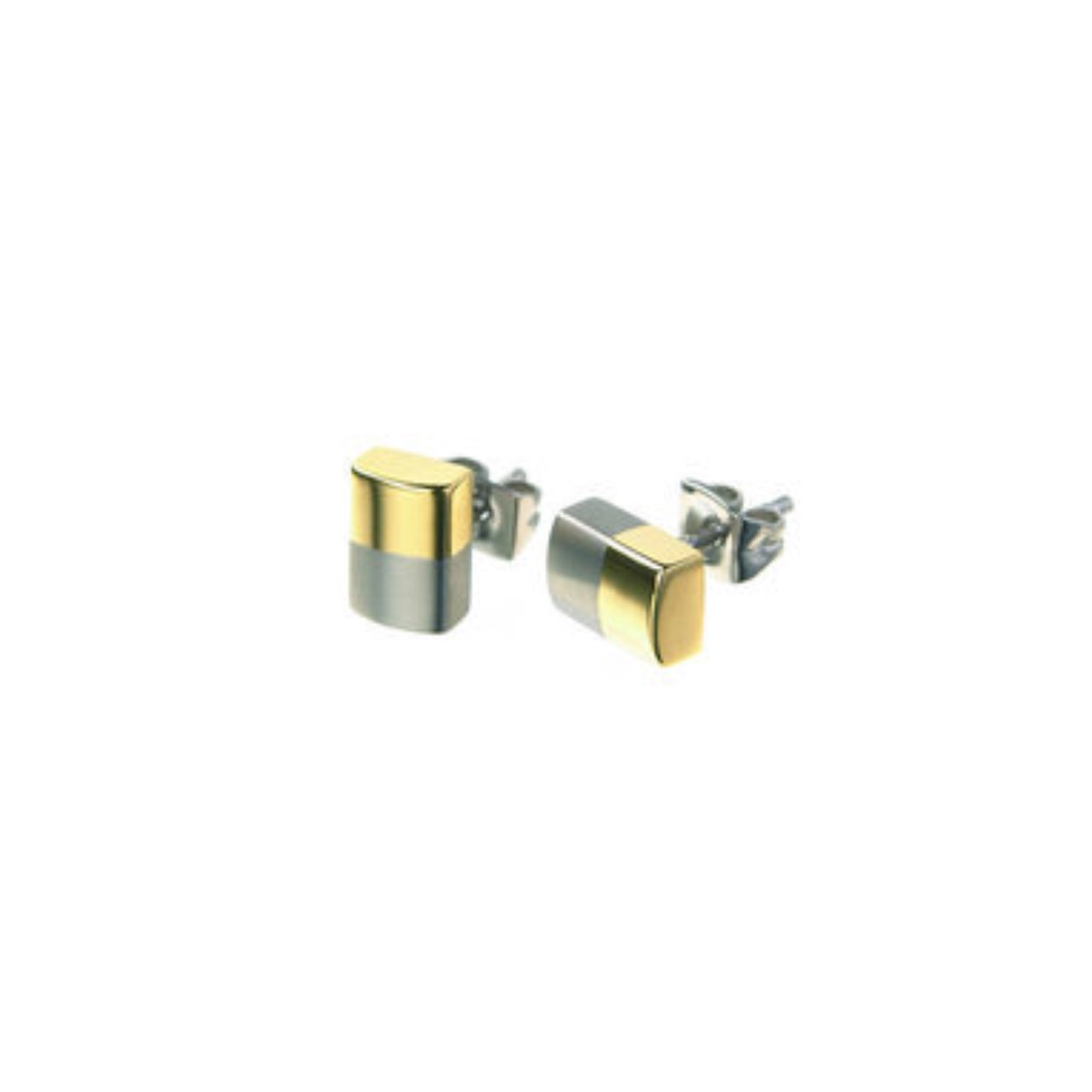Titanium oorbellen met een gold plating afwerking