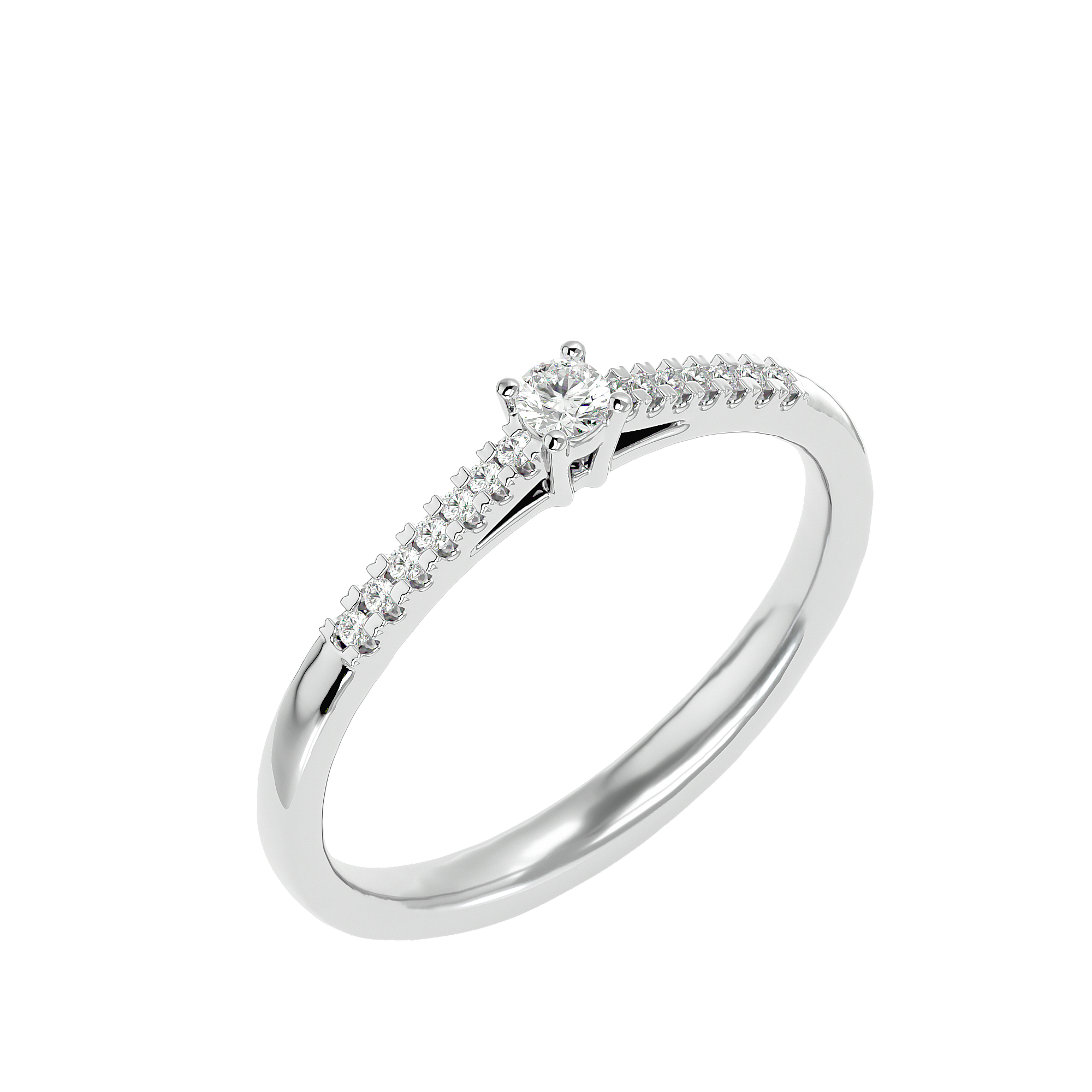 BAGUE OR BLANC SOLITAIRE DIAMANTS 0.10GHSI
PIERRE CENTRE: 0,05cts