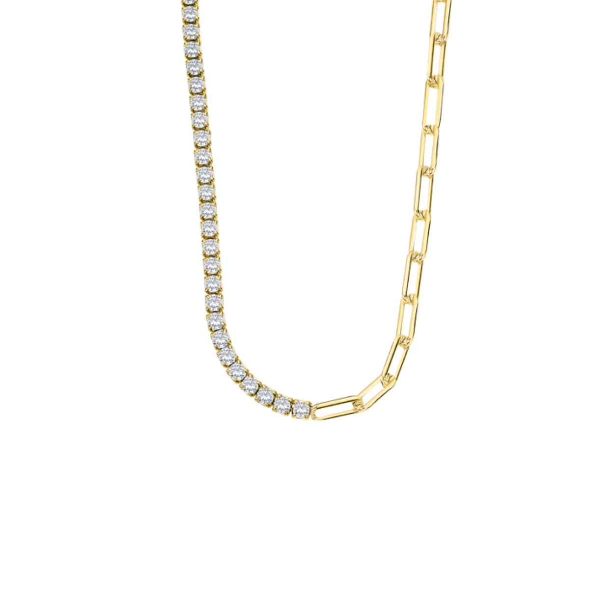collier zilver in geel met zirconium