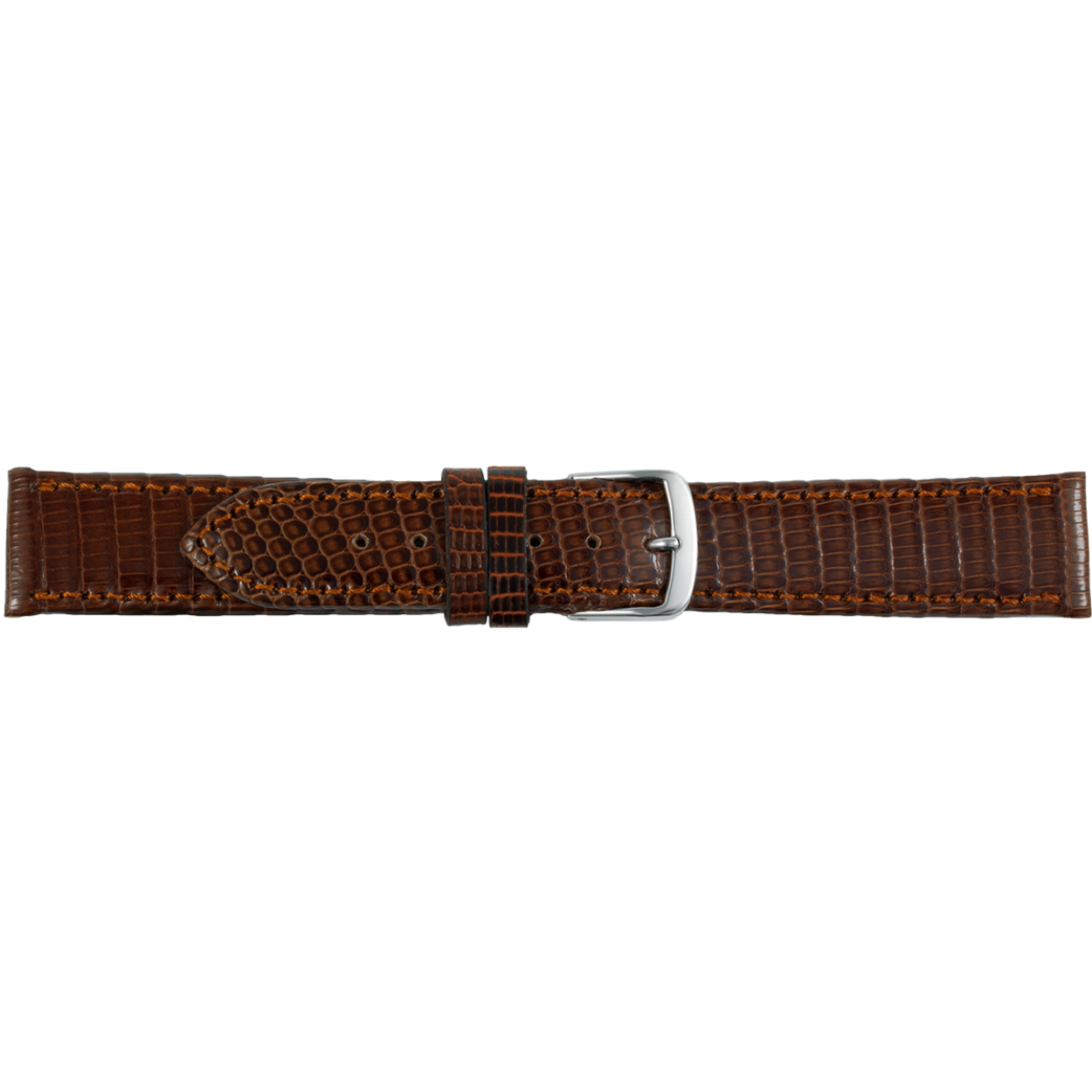 Horlogeband echt hagedissenleer bruin 14mm