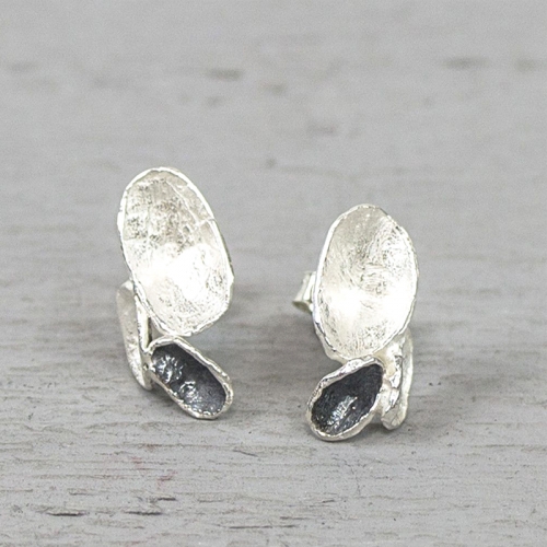 Jéh Jewels zilveren oorknoppen oxy/wit